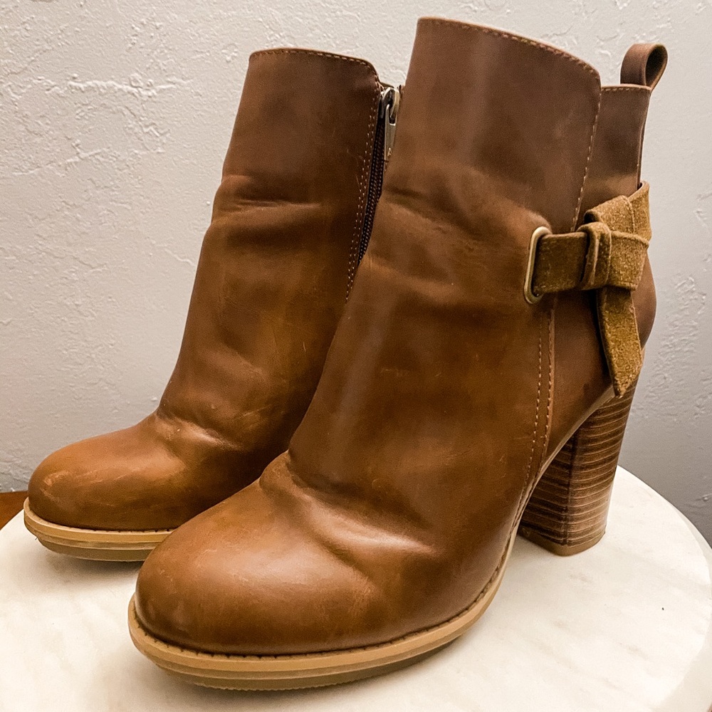 Brown High Heeled Ankle Boots